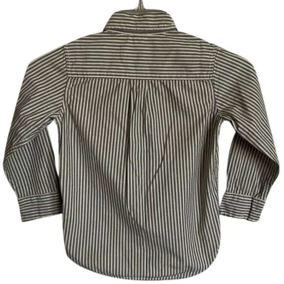Baby Gap Boys Striped Long Sleeve Button-Up Shirt Size 5 - Picture 2 of 5